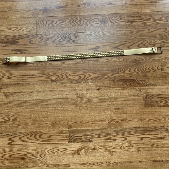 Vintage MK leather gold studded belt Y2K 80's punk riveted large Michael Kors - Picture 4 of 13